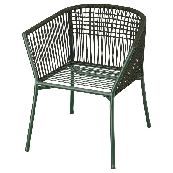 SEGERON Крісло з підлокітниками вуличне темно-зелене