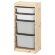 TROFAST Книжкова шафа з контейнерами, світло-біла морилка сосна біло-сіра, 44x30x91 см