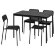 SANDSBERG / ADDE Стіл і 4 стільці, чорний/чорний, 110х67 см