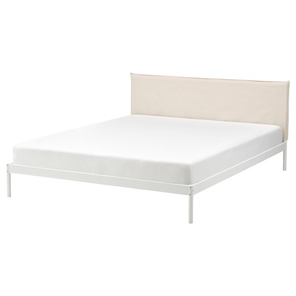 KLEPPSTAD Каркас ліжка, білий/бежевий Vissle, 160x200 см