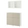 BESTA Комбінація стелажів з дверцятами/шухлядами, білий Sutterviken/Kabbarp/сіро-бежевий прозоре скло, 120x42x213 см