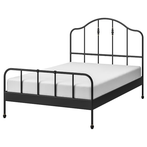 SAGSTUA Каркас ліжка, чорний/Leirsund, 140x200 см