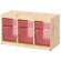 TROFAST Книжкова шафа з контейнерами, сосна світло-біла/світло-червона, 93x44x52 см