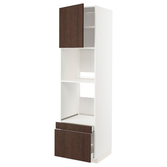 Wr ain/pie com dr/2 sz, white/Sinarp brown, 60x60x220 см