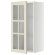 METOD Напівшафа/скляні двері, білий/Бодбін кремовий, 40х80 см