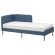 BLAKULLEN Каркас/узголів’я ліжка з м’якою оббивкою, Кніса середньо-синій, 90х200 см