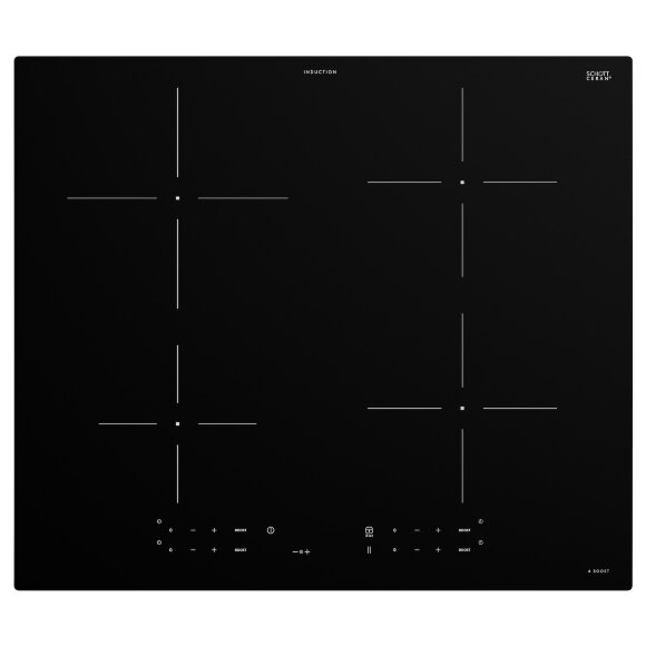 TREVLIG Індукційна плита, IKEA 300 чорна, 59 см