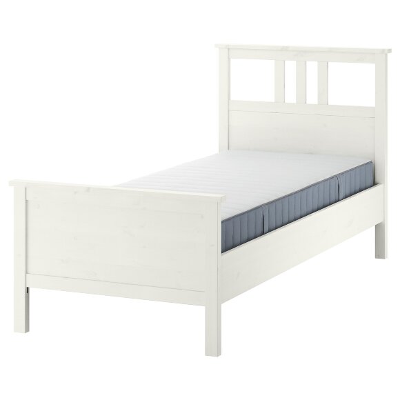 HEMNES Ліжко біла морилка/Valevag hard 90х200 см