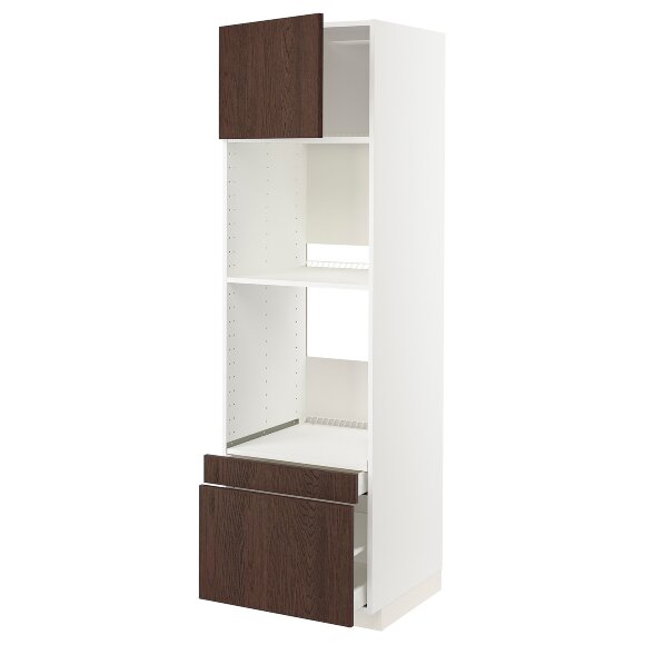 Wr ain/pie com dr/2 sz, white/Sinarp brown, 60x60x200 см