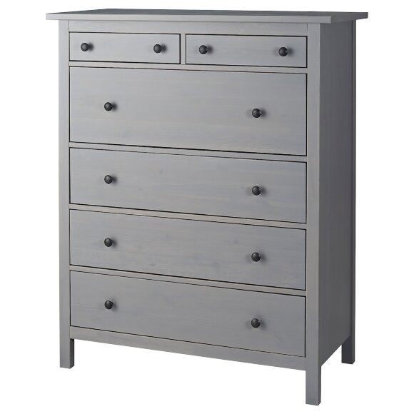 HEMNES Комод, 6 ящиків, сіра морилка, 108х131 см