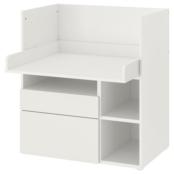 SMASTAD Письмовий стіл, білий білий/з 2 ящиками, 90x79x100 см