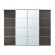 Комбінація розсувних дверей, алюміній/темно-сіре дзеркало, 301x240 см