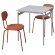 GRASALA / OSTANO Стіл і 2 стільці, сірий/Remmarne червоно-коричневий, 67 см