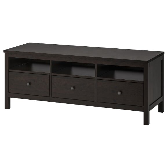 HEMNES Тумба під телевізор, чорно-коричнева, 148х47х57 см