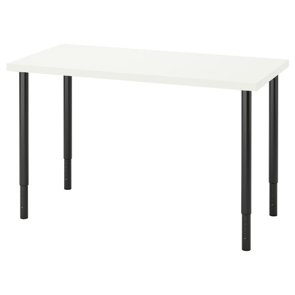 LAGKAPTEN / OLOV Письмовий стіл, білий/чорний, 120х60 см
