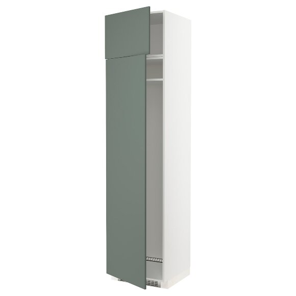 METOD Холодильник або морозильна камера з високою талією та 2 ящиками, білий/сіро-зелений Bodarp, 60x60x240 см