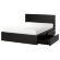 MALM Каркас ліжка з 4 ящиками, чорно-коричневий/Leirsund, 140x200 см