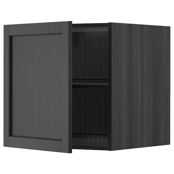 METOD Надставка для холодильника/морозильника Lerhyttan чорна/чорна морилка, 60x60 см