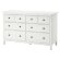 HEMNES Комод, 8 ящиків, біла морилка, 160х96 см