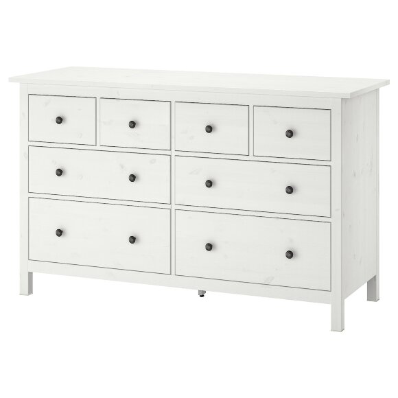 HEMNES Комод, 8 ящиків, біла морилка, 160х96 см