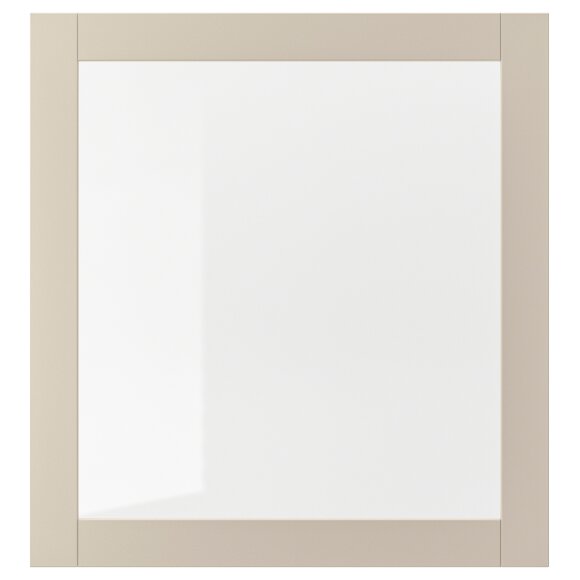 SINDVIK Скляні двері, світло-сіро-бежевий/прозоре скло, 60х64 см