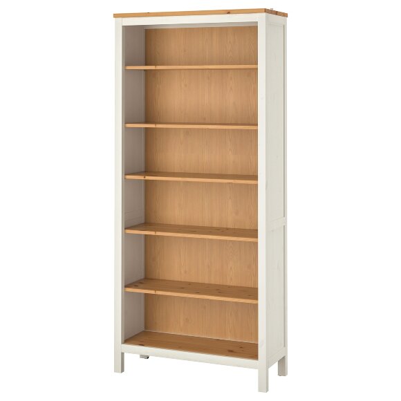 HEMNES Книжкова шафа, біла морилка/світло-коричневий, 90x197 см