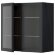 METOD Шафа Pol/2 скляні двері, чорний/антрацитове рифлене скло Hejsta, 80x80 см