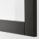BESTA Комбінація настінних шаф, чорно-коричневий/чорно-коричневе прозоре скло Sindvik, 60x22x38 см