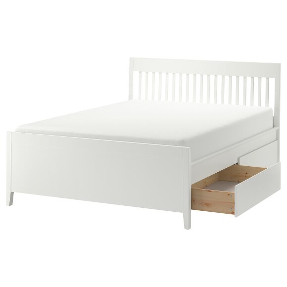 IDANAS Каркас ліжка з ящиками, білий/Лонсет, 160х200 см