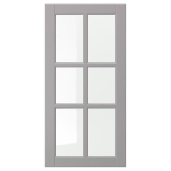 BODBYN Двері скляні, сірі, 40х80 см